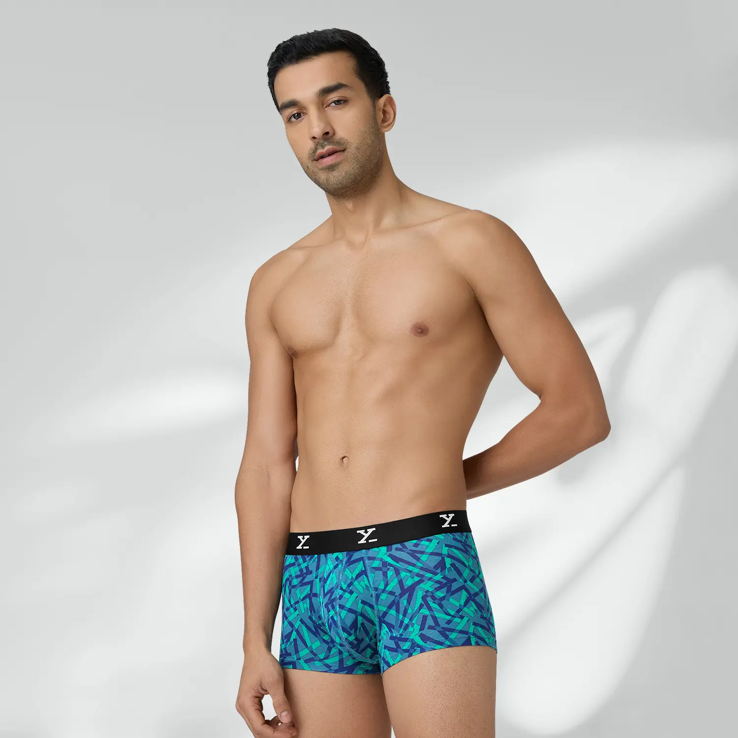 Shuffle Modal Trunks Aqua Strokes