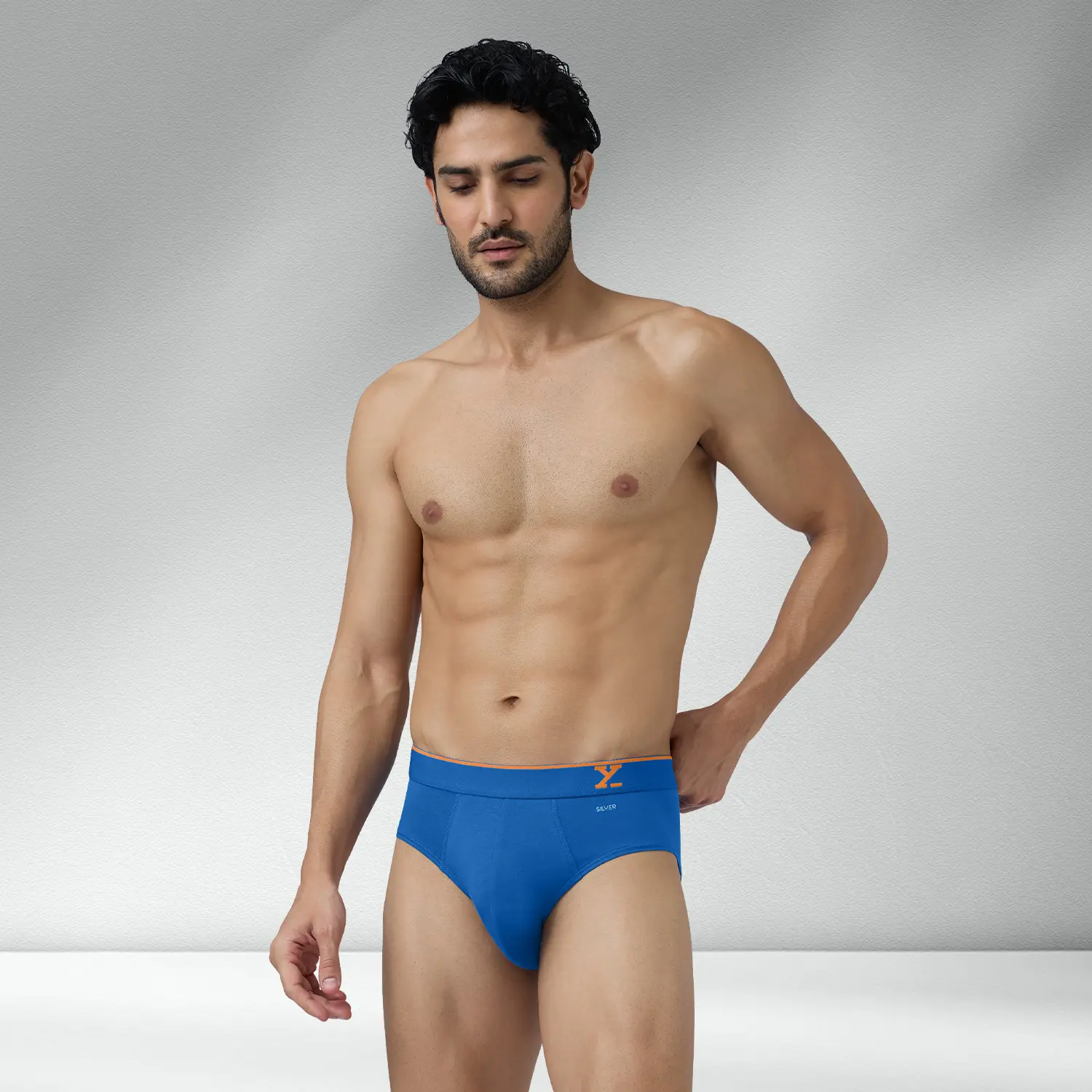 Traq Silver Cotton Briefs Horizon Blue