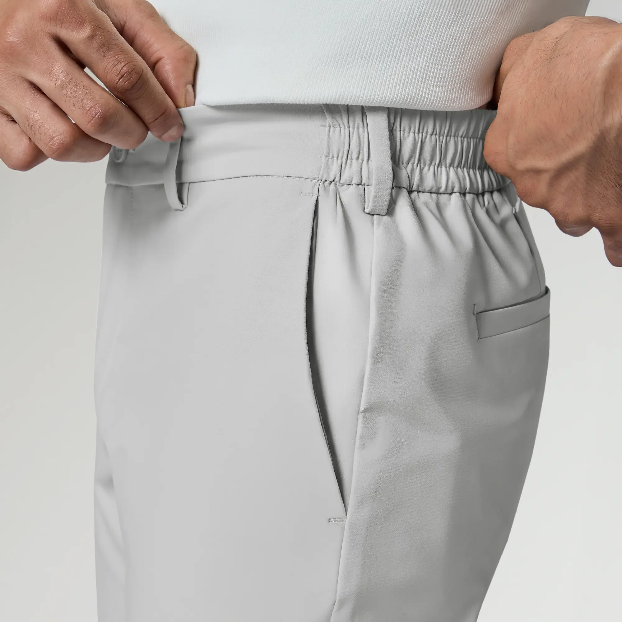 VELOCITY: Soft Stretch Pants - Straight Fit Chrome White - Image 6
