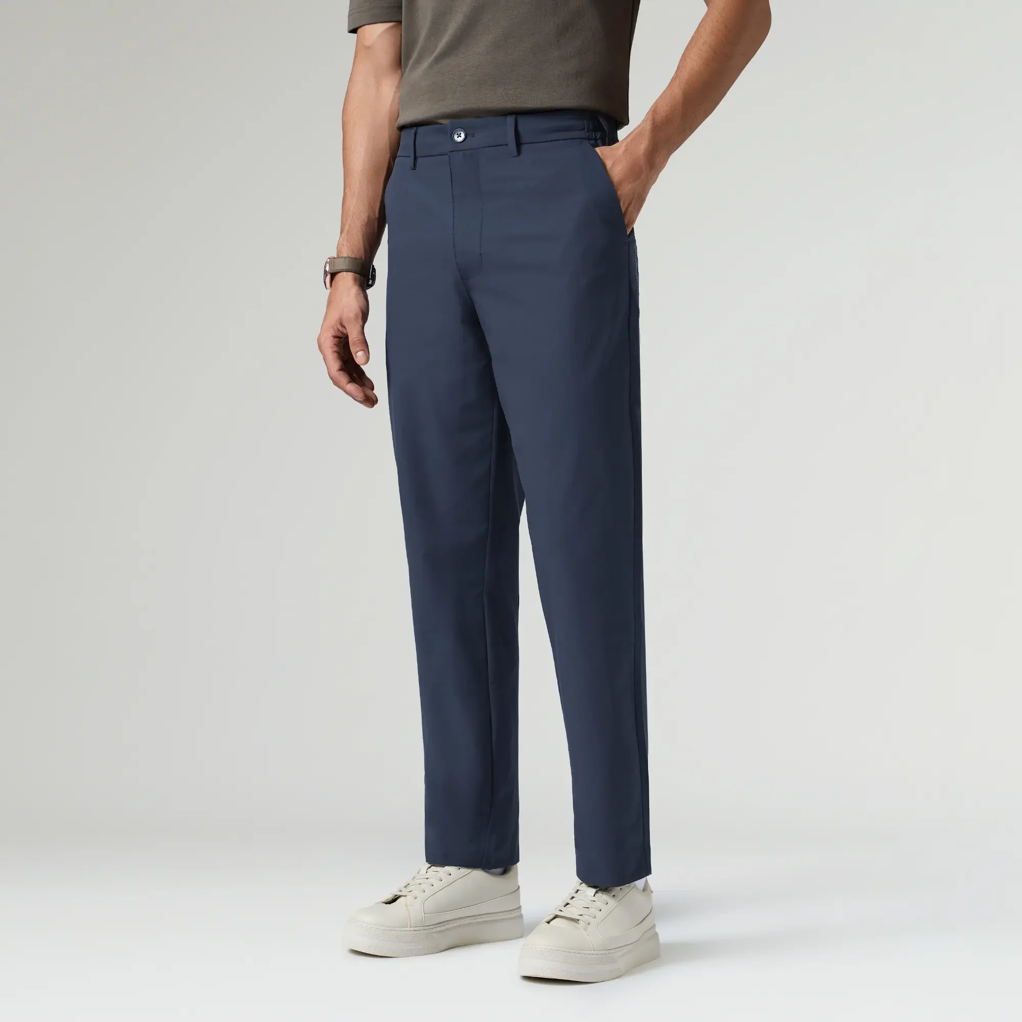 VELOCITY: Soft Stretch Pants - Straight Fit Midnight Blue - Image 4
