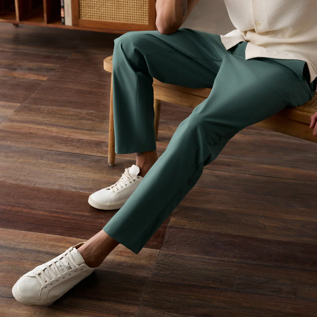 VELOCITY: Soft Stretch Pants - Straight Fit Pine Green