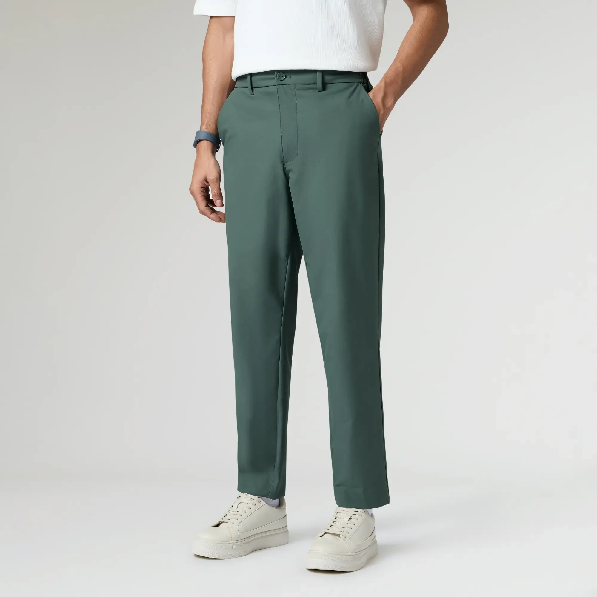 VELOCITY: Soft Stretch Pants - Straight Fit Pine Green - Image 4