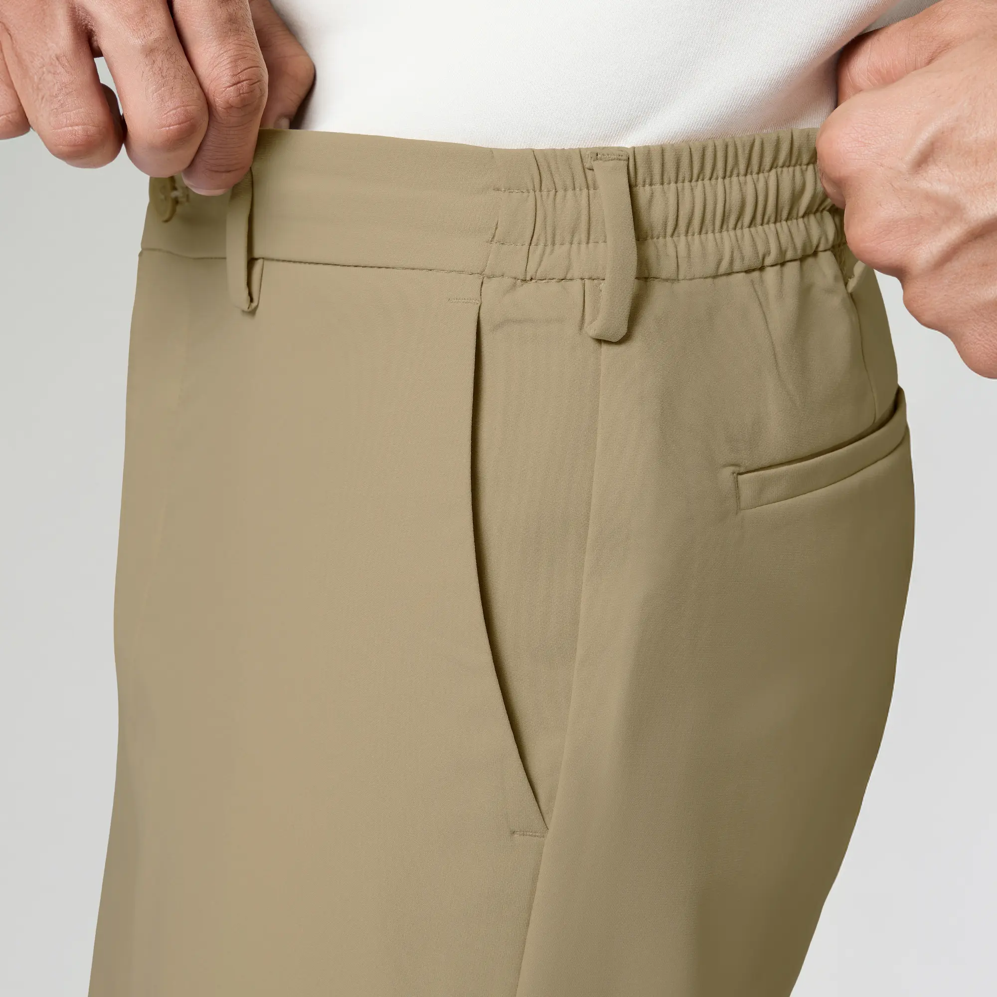 VELOCITY: Soft Stretch Pants - Straight Fit Sand Brown - Image 6